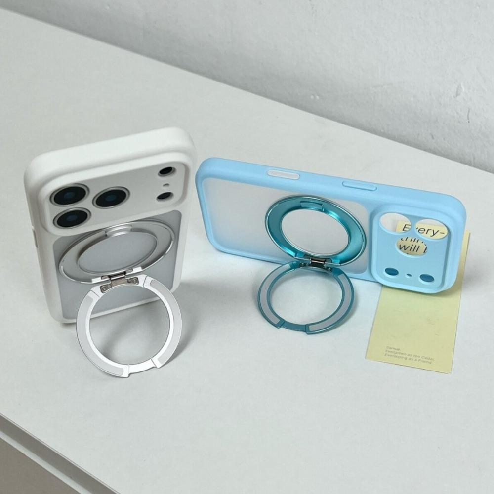 Candy Color 360° Rotating Bracket Magnetic Case for iPhone 17 16 Pro Max for Magsafe Lens Protection Translucent Matte Cover