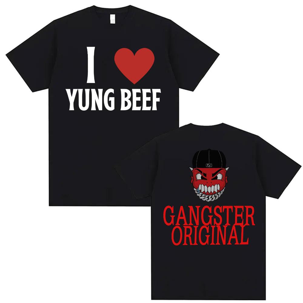 Rapper Yung Beef  Album Graphic 100%cotton men s shirt Y2k Hip Hop O-Neck Short Sleeve women s summer fashion oversized Tshirt M