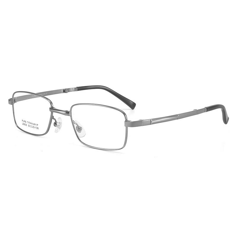 Versatile Pure Titanium Folding Eyeglasses Frame, Prescription-Ready, Anti-Blue Light, Portable & Business-Friendly