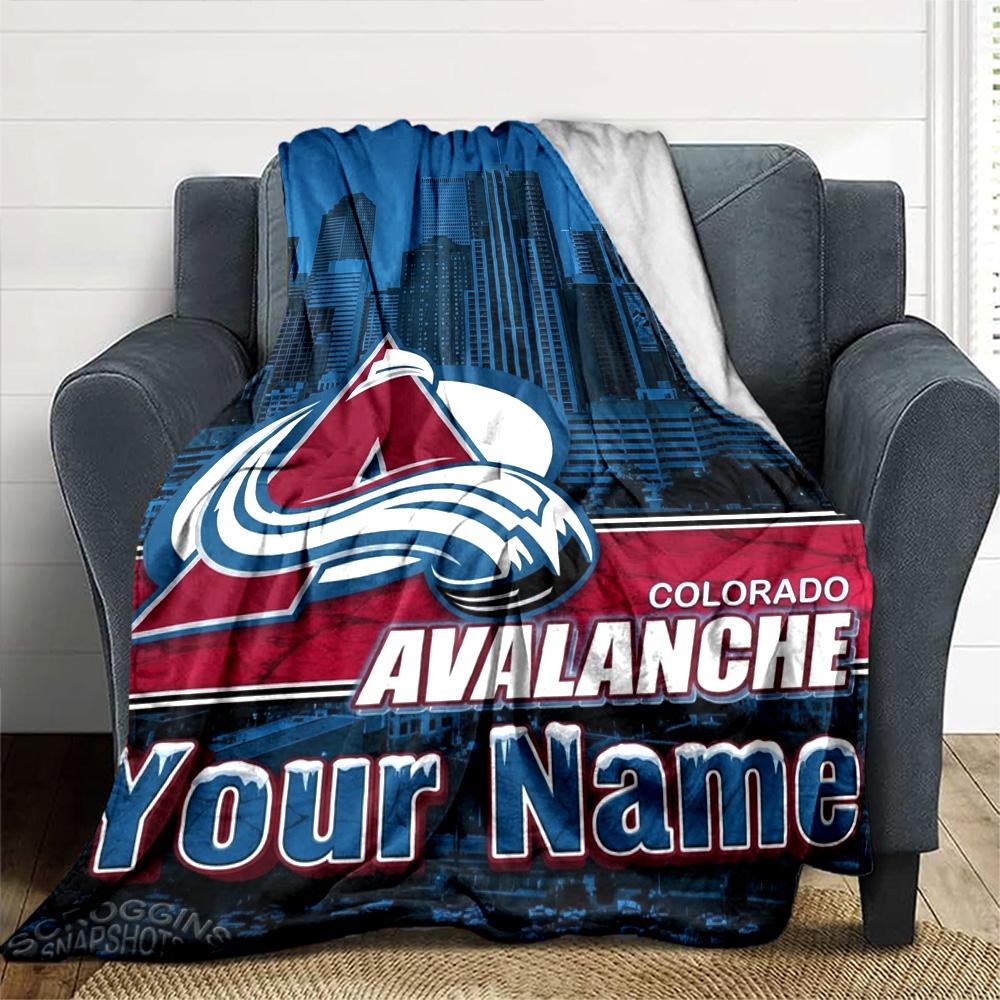 Nome Personalizzato Stampa Colorado Avalanche Coperta di Flanella Alta Qualità Calda Confortevole Coperta per Tutte le Stagioni Perfetta per Regali Decorazione per la Casa