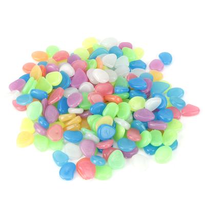 200Pcs Luminous Stone Colorful Fluorescent Stones Garden Aquarium Fish Tank Decoration