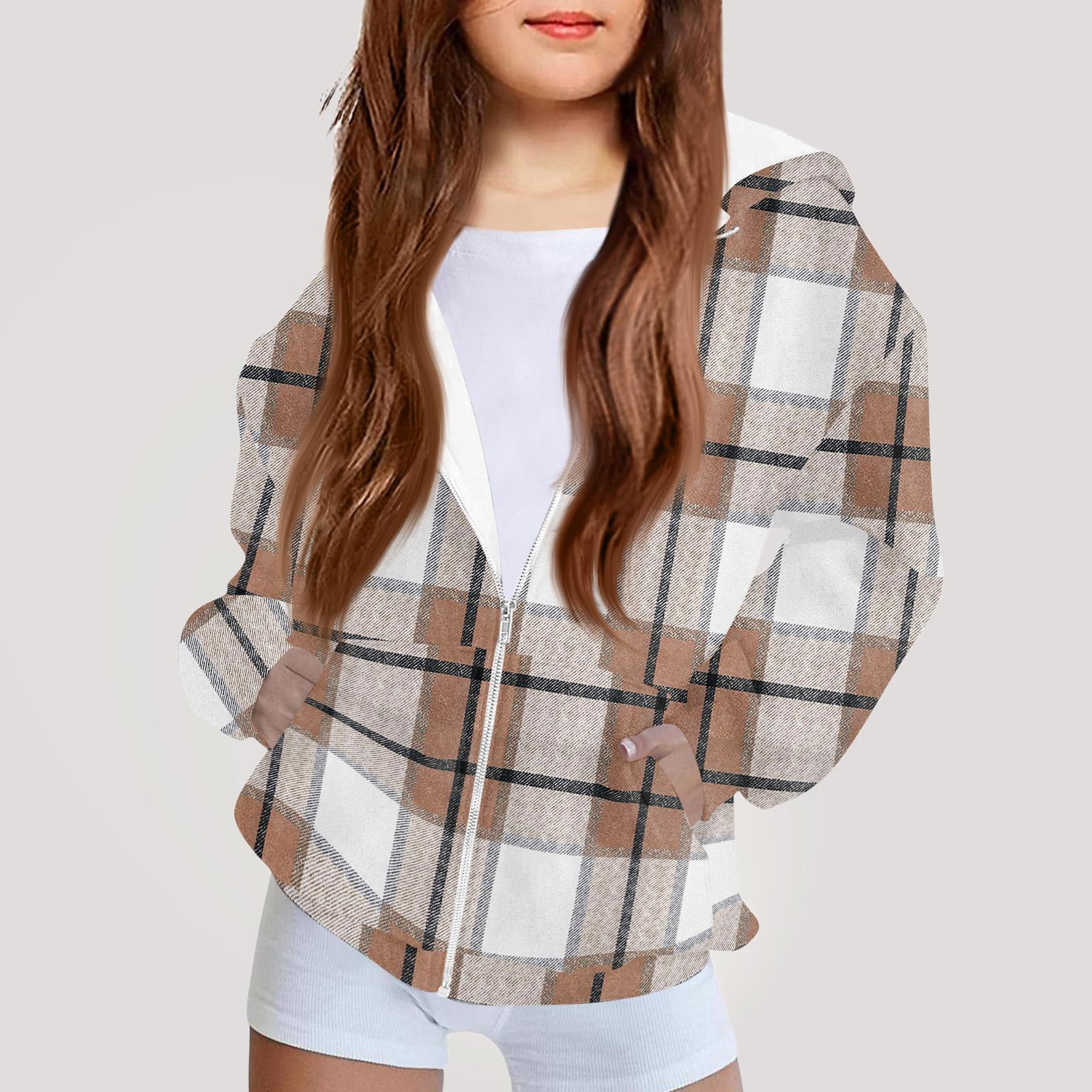 

Детская мода Принтованная толстовка с капюшоном с длинными рукавами Куртка-худи для девочек 100 хаки