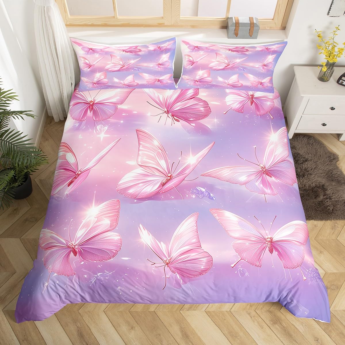 

Comforter Cartoon Castle Queen Size Princess Style Love Print Breathable Bedding Set Cute Unicorn Watercolor Comforter (quilt)-EU Single(135*200cm)3pcs