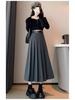2026 Women's Petite High-Waisted Gray Wool Blend Pleated A-Line Skirt - Autumn Style