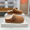 Soft Slip-on Mules Women 2026 Fall Winter Comfortable Lightweight Fuzzy Shoes Round Toe Thick Sole