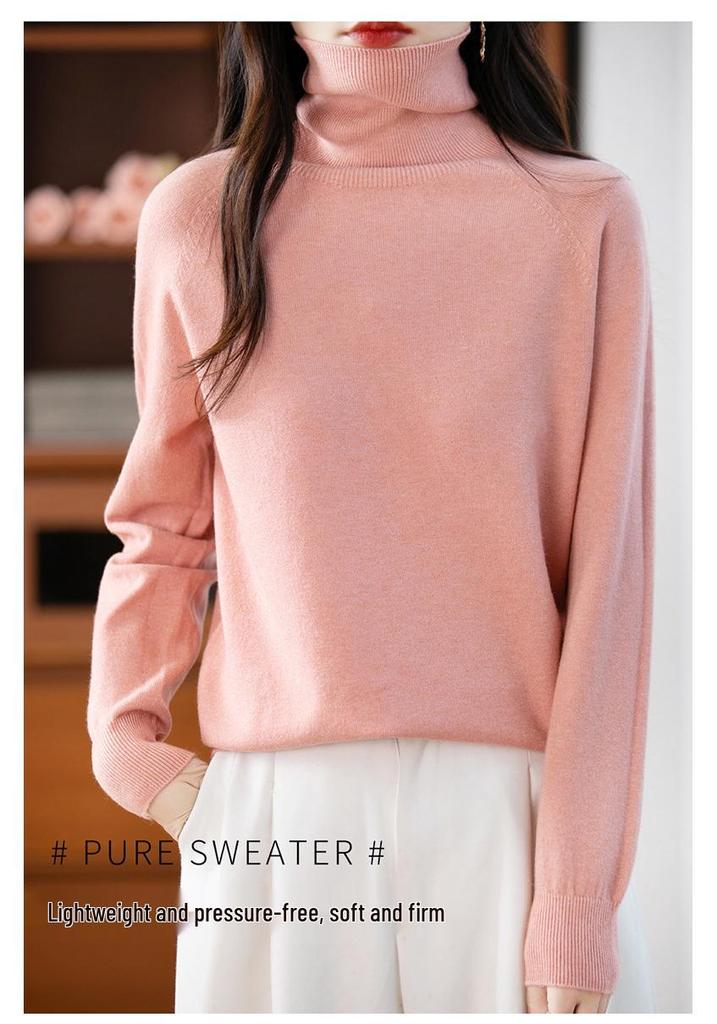 Women's Velvet Long Sleeve Knitwear: Versatile Plus Size High Neck Lapel Sweater for Autumn & Winter