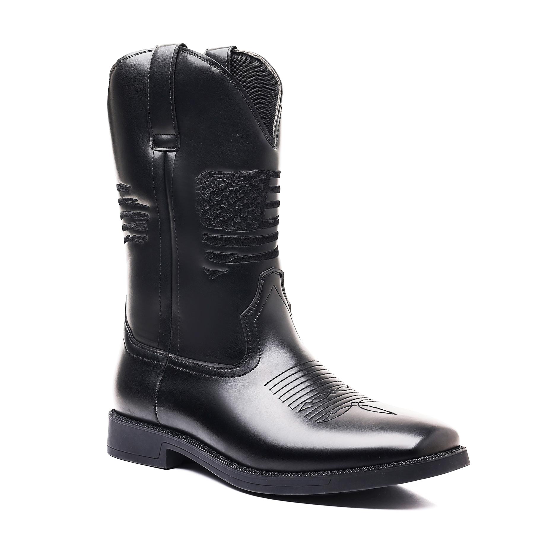 

Обувь Мужская Обувь Вестерн Ковбойские Водонепроницаемые Ботинки для улицы Мужская Обувь До колена Сапоги для верховой езды Сапоги Винтажные Сапоги для верховой езды 38 чёрный