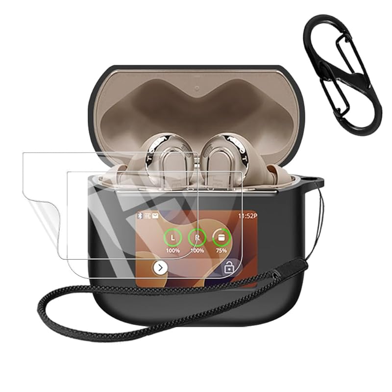 

[1+2 pieces set]For JBL TOUR PRO 3 case (2*film)[HVUYAL] Equipped with a hook to prevent loss lightweight Scratch prevention dustproof Hard to get