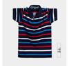 Men's 2025 Summer Striped Polo T-Shirt - Short Sleeve, Lapel, Loose Fit, Plus Size, Cotton