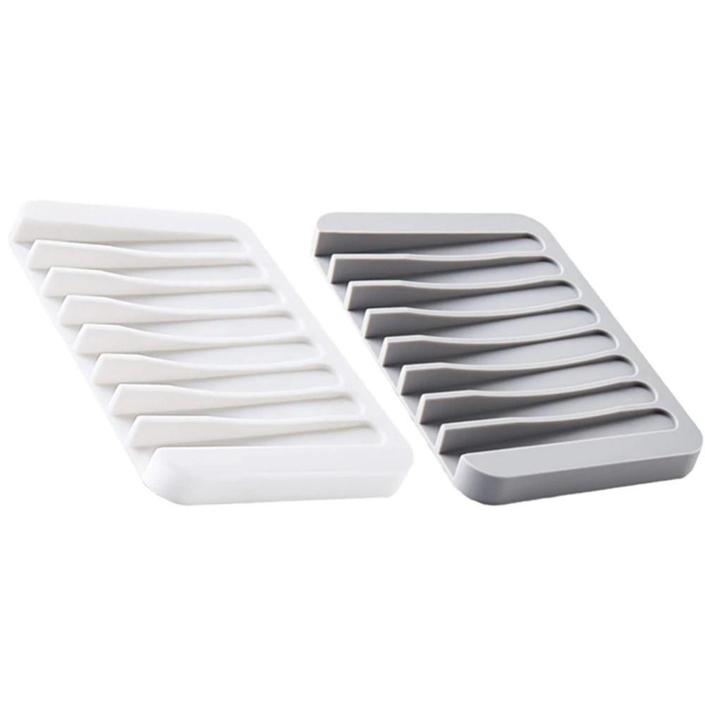 2Pcs Silicone Soap Dish Holder Creative Soap Saver Tray Sponges Holder Soap Plate  Home Decor