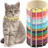 Weewooday 16 Pieces PU Puppy Cat Collar Leather Adjustable Kitten Big Cat Collar Small Pet Collars Colorful Safety Puppy Identification Collar for
