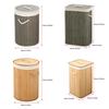 Clothes Basket Foldable Laundry Basket Grocery Basket Bamboo Large Capacity Dirty Clothes Storage Bucket for Home Laundry Hamper