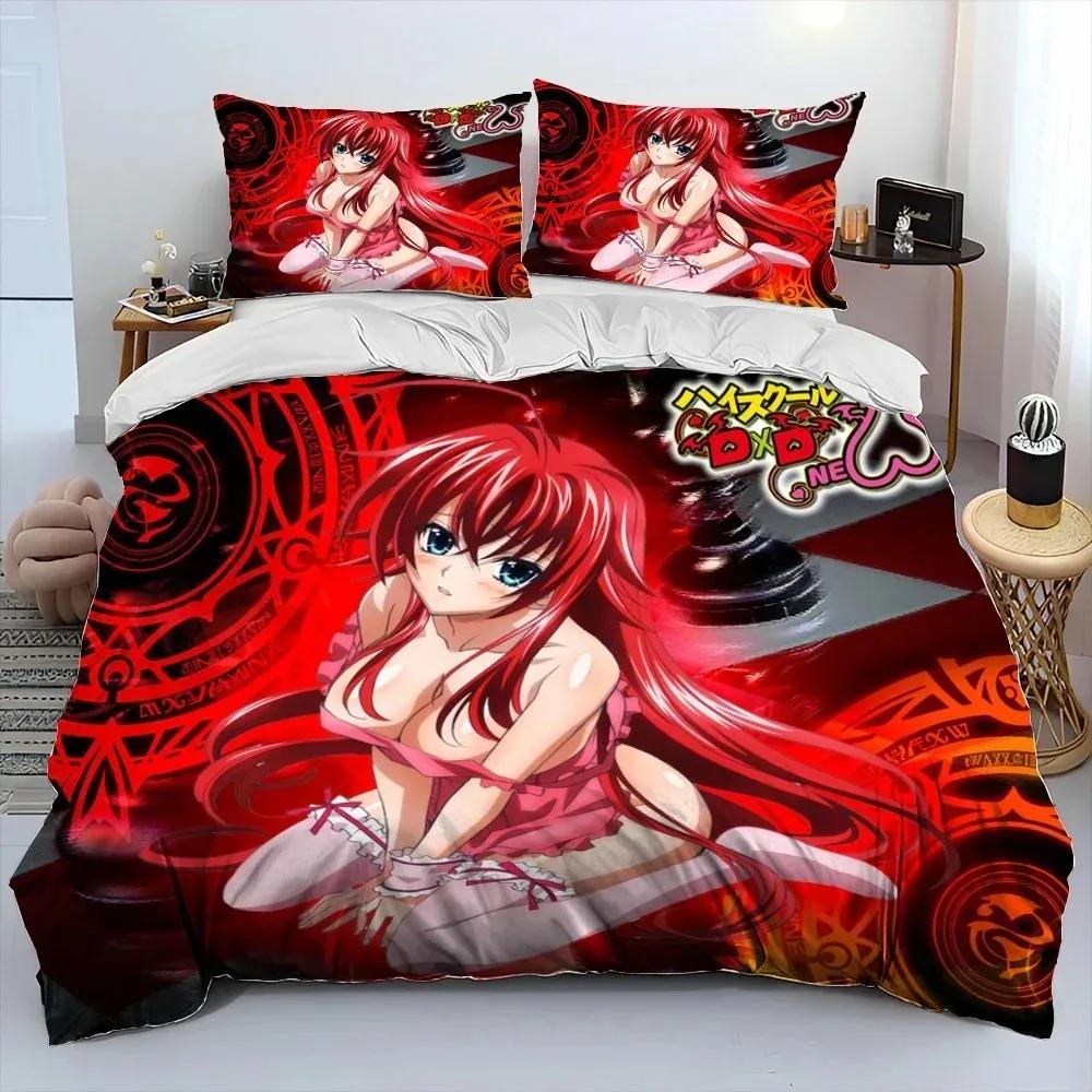 Sexy Girl High School DxD Anime Comforter Bedding SetDuvet Cover Bed Set Quilt Cover Pillowcaseking Queen Size Bedding Set Kid