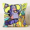 Drawing Graffiti Backrest Square Office Pillow Cover Funny Graffiti Pillow Home Sofa Cushion Cover