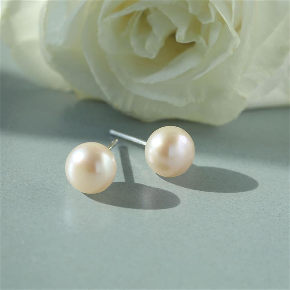 Elegant Pearl Earrings 4mm 5mm 6mm 8mm 10mm 12mm Ear Stud Round Ball Earrings  Wedding Engagement