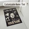 Personalized Crystal Velvet Carpet,Lana Del Rey Custom Printed Name, Plush Area Rug For Home Indoor Decor