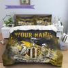 Custom Name Newcastle United Pattern Bedding Quilt Set  Home Decoration  Gift (1 * duvet cover + 2 * pillowcase  without core)