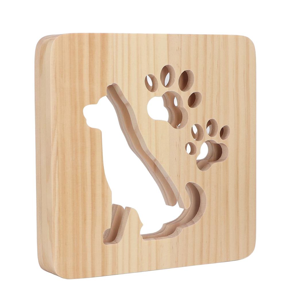 Nursery Night Light Cute Dog Hollow Design Soft 360 Degrees Lighting USB Power Night Light Lamp for