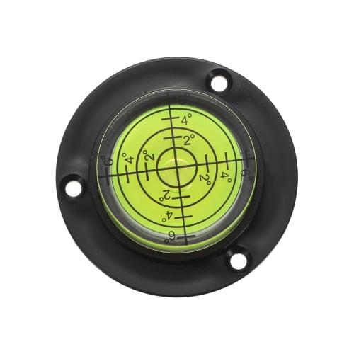 uxcell High-Precision Horizontal Bubble Level, 16.5x49mm Round Bull Eye Level, Measuring Layout Tool, RV TV Picture Frame Hanger, Black/Green