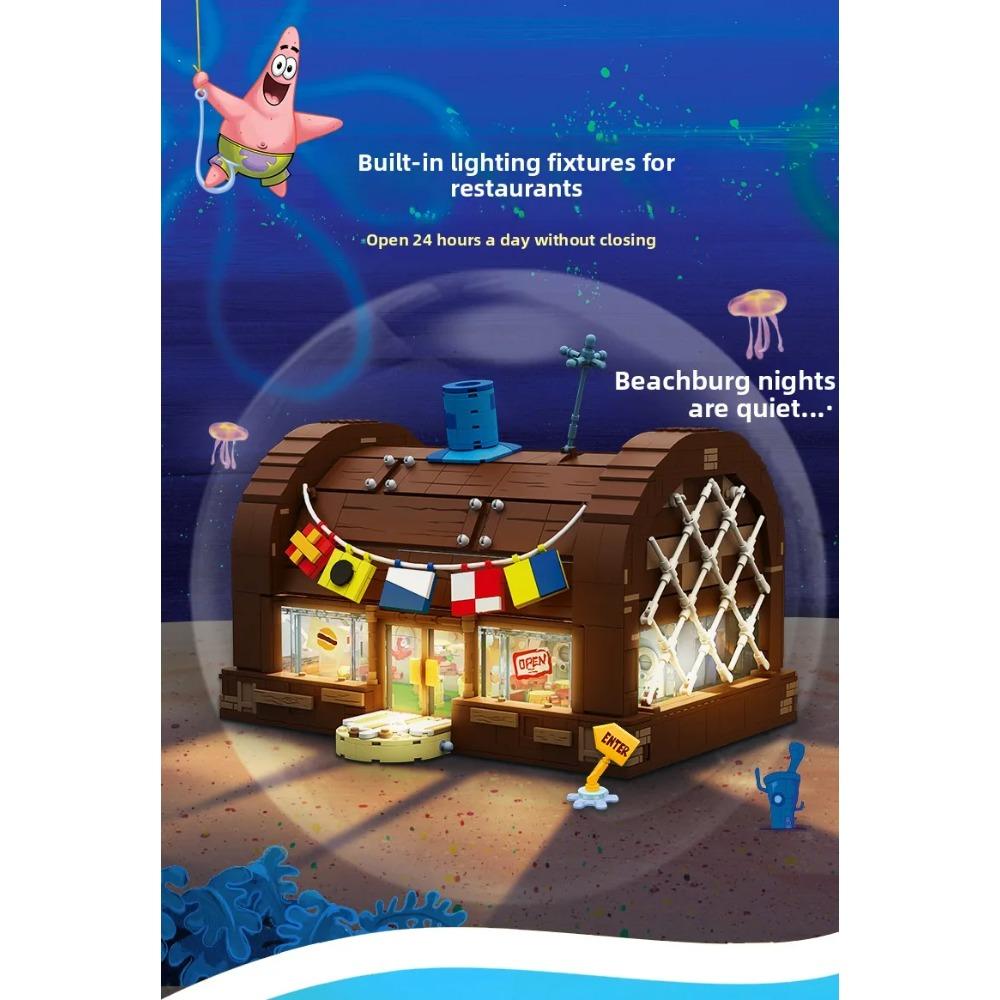 Çizgi Film Dükkan Sahnesi Tuğla Seti, Kendin Yap Montaj Yapboz Oyuncak, Yaratıcı Dekorasyon & Tatil Hediyesi