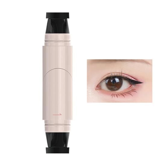 2.1ML Double Head Precision Eyeliner Stamp Long-Lasting Waterproof Smudge-proof Liquid Eyeliner Pen Easy Cats Eye Stencil Makeup Tool