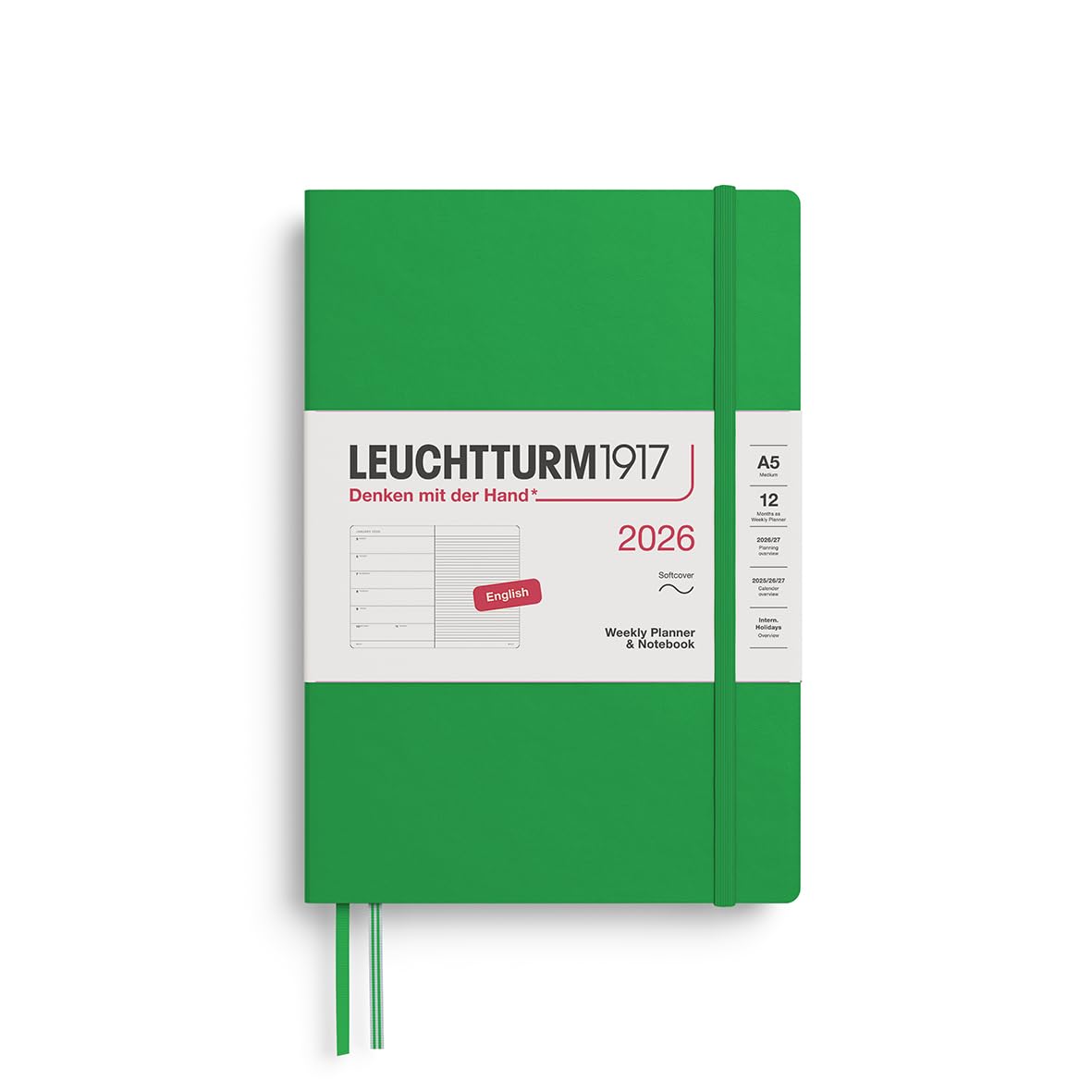 LEUCHTTURM1917 2026 January Start A5 Weekly Soft Spring Leaf 372678