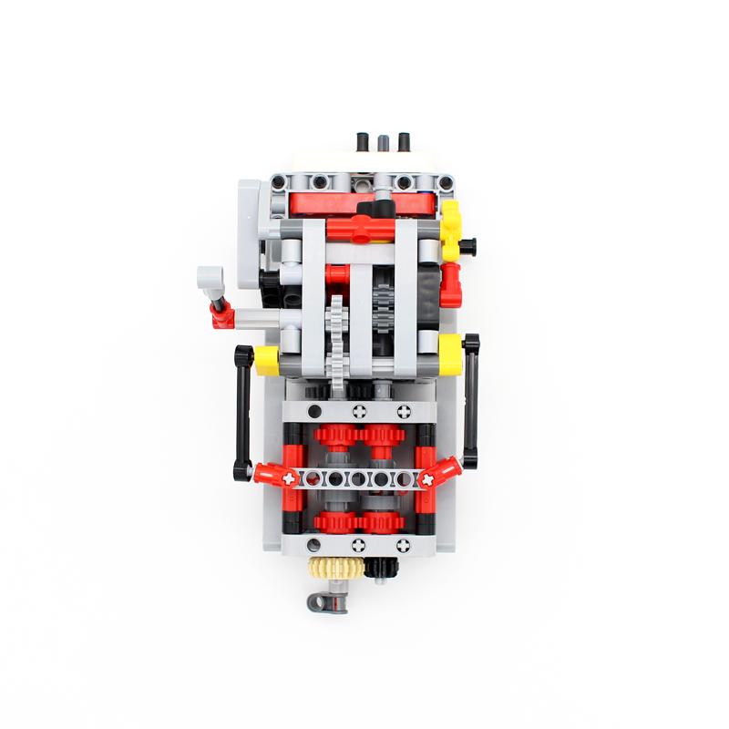 Electric Technology 8-speed Gearbox Mechanical Engine Model Building Blocks Bricks DIY Toy