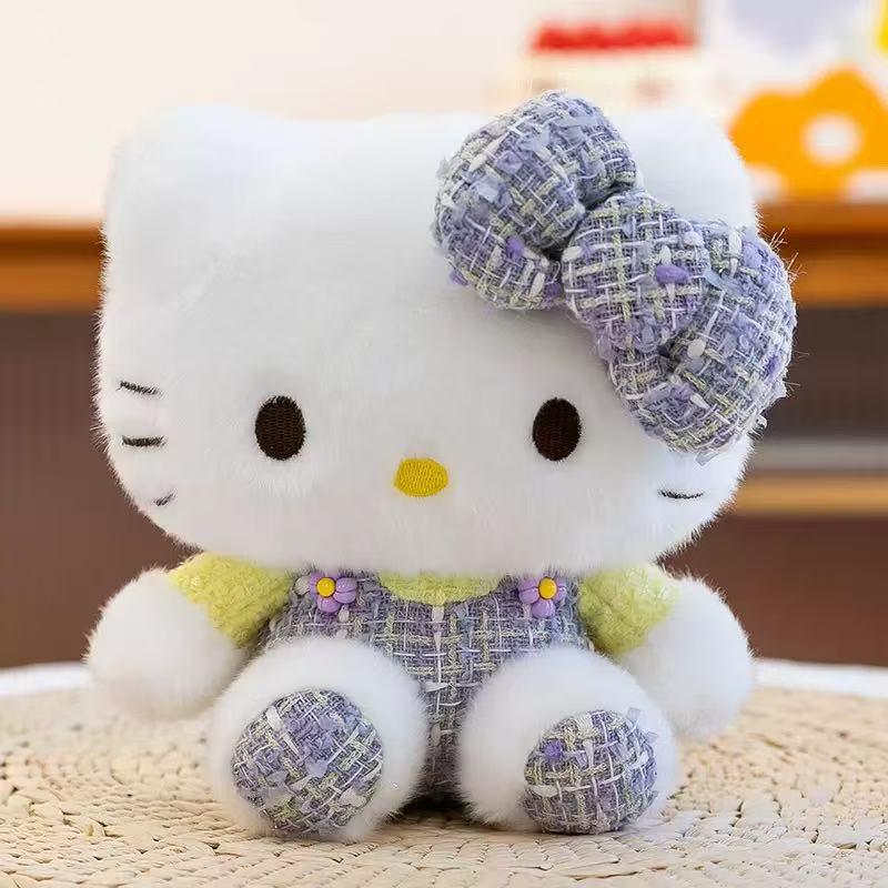 2026 Cartoon Cute KT Cat Doll: Eight-Inch Plush Toy for Children's Birthdays and Claw Machines.