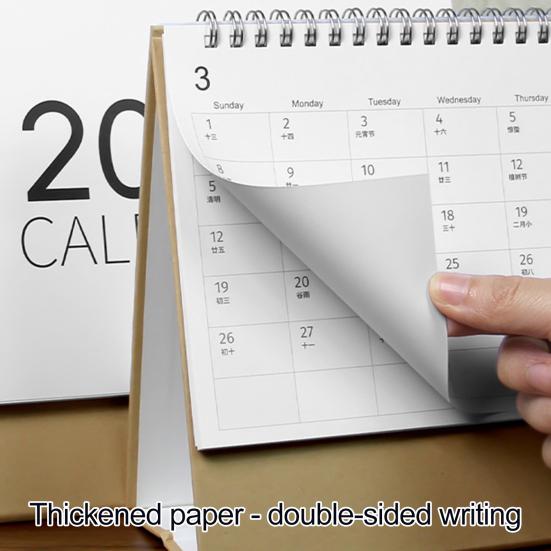 2026 Stolový kalendár so špirálovou väzbou Január až December 12 mesiacov Týždenný Mesačný plánovač