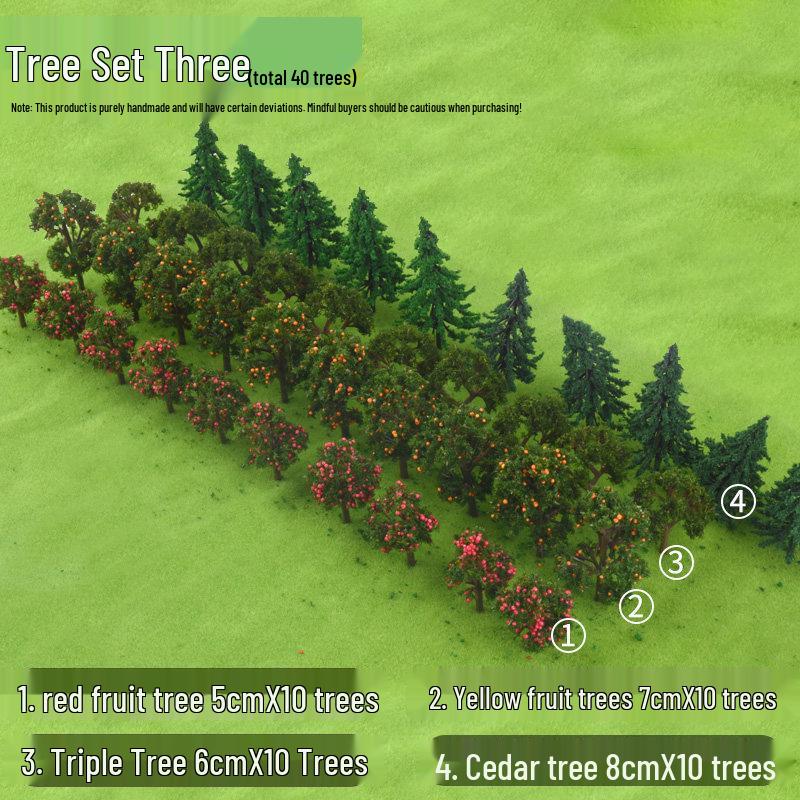 Mini DIY Model Train Landscape Tree Set - Simulated Plastic Trees for Sand Table Crafting