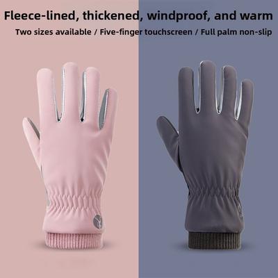 New Warm Snowboard Gloves Waterproof Full Fingers Velvet Gloves Thickening Touch Screen Gloves Winter