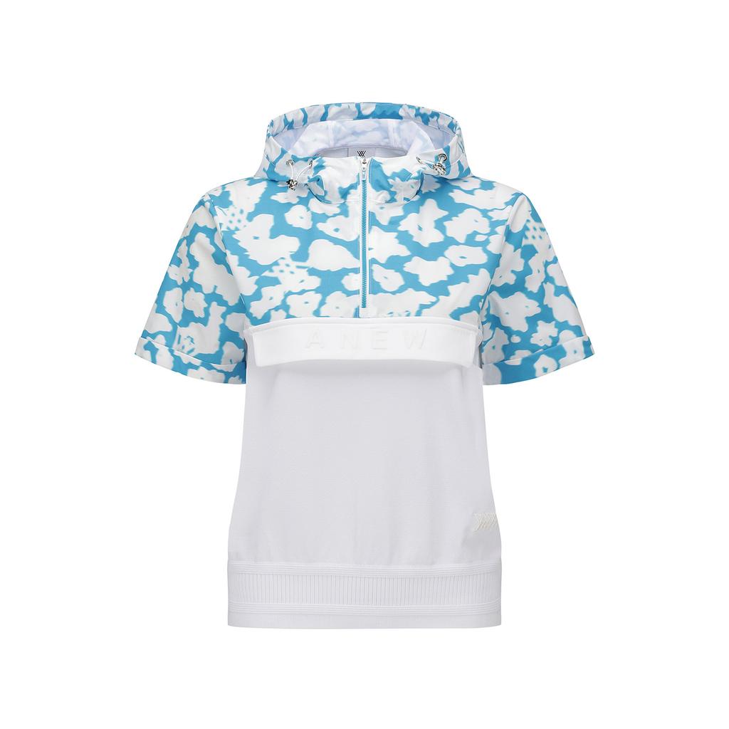 ANEW GOLF Women Fa Hybrid Hooded Short Sleeve Sweater _Bl