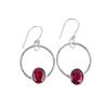 pink Rubellite Gemstone 925 Sterling Silver Jewelry Handmade Hook Earrings 1.37" EE-67-12