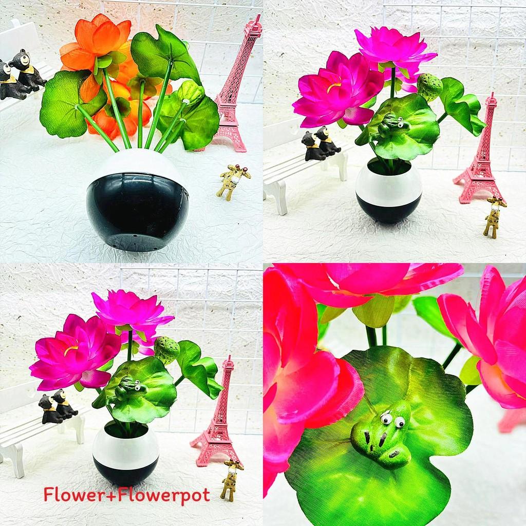 Künstliche Lotusblume Topfpflanze mit Kunststoffhandwerk für Meditationsraum und Teeraum