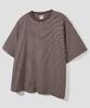 AGOD Back Incision Stripe Half T-Shirt [Brown]