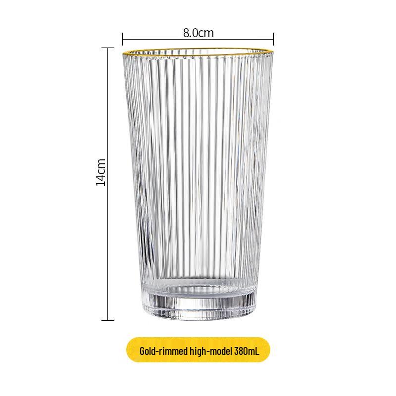 MDNG Hand-Striped Gold Rim Glass Cup Set