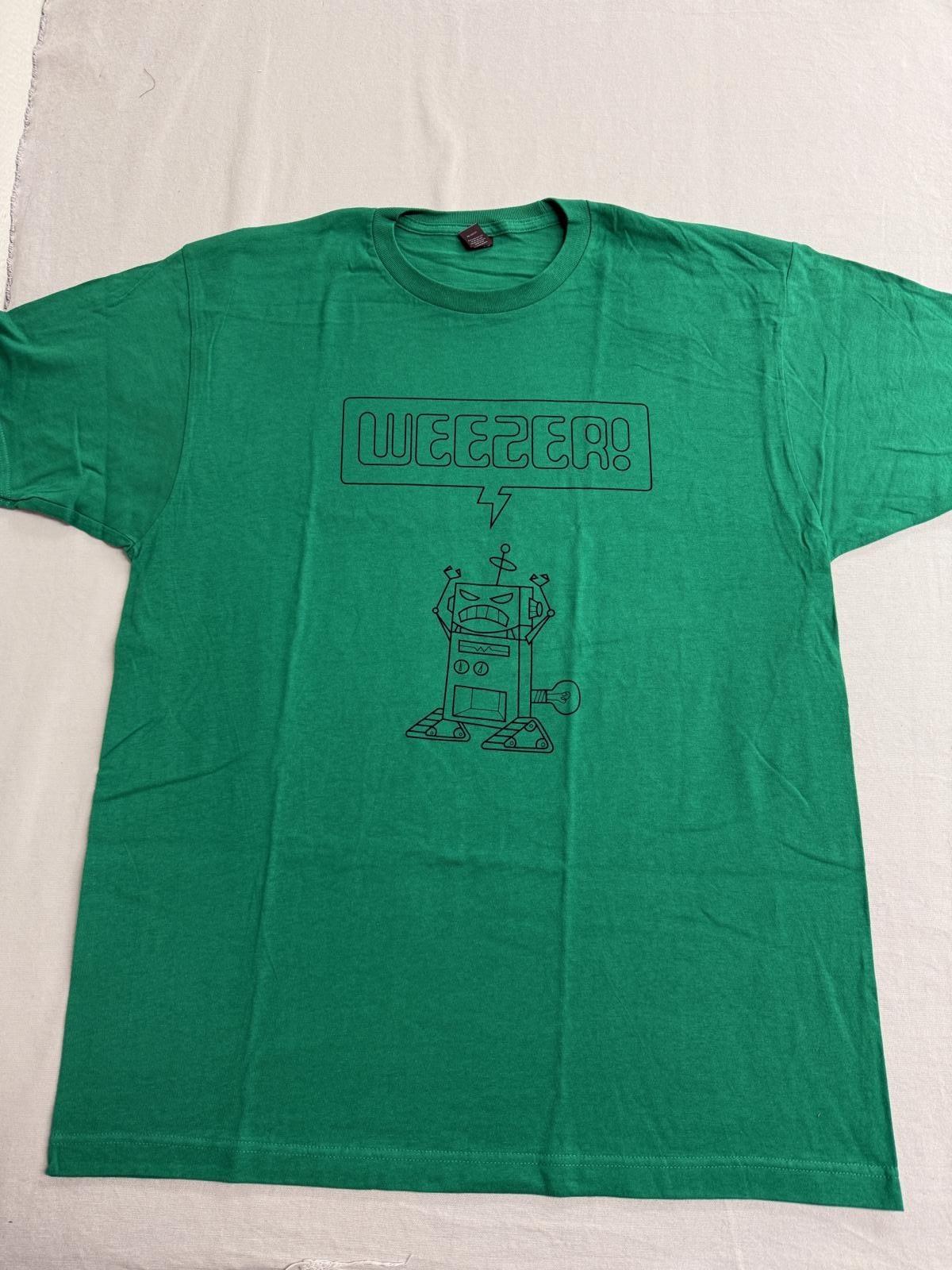 Weezer Robot T-shirt - Angry 1960s Robot Tee Green - XL XXL