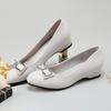 2025 New Women Leather Round Toe Beige High Heel Shoes Lady Classic Comfort Summer Pumps Women's Loafers