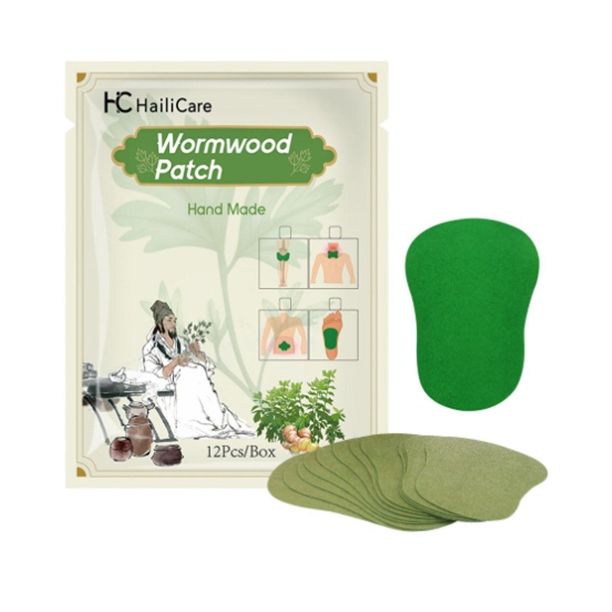 

12 pain relieving patches, natural herbal hot compress patches, suitable for knees, shoulders, and neck, can be used for hot moxibustion зелений