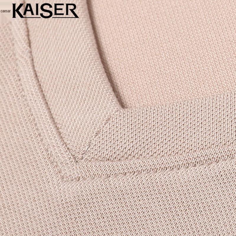 Kaisar Men's V-Neck Silk Blend Short Sleeve T-Shirt