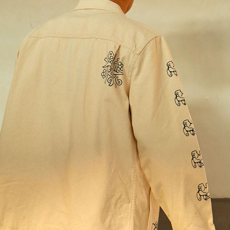 Vans Zábavná kreslená bunda s potiskem a více kapsami s klopami Pánská bunda Off-White VN0A3WF17VJ