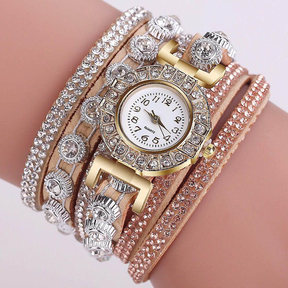 Ladies Watch, Korean Fleece Wrapped Bracelet Watch With Diamonds Wrapped Watch Accessories