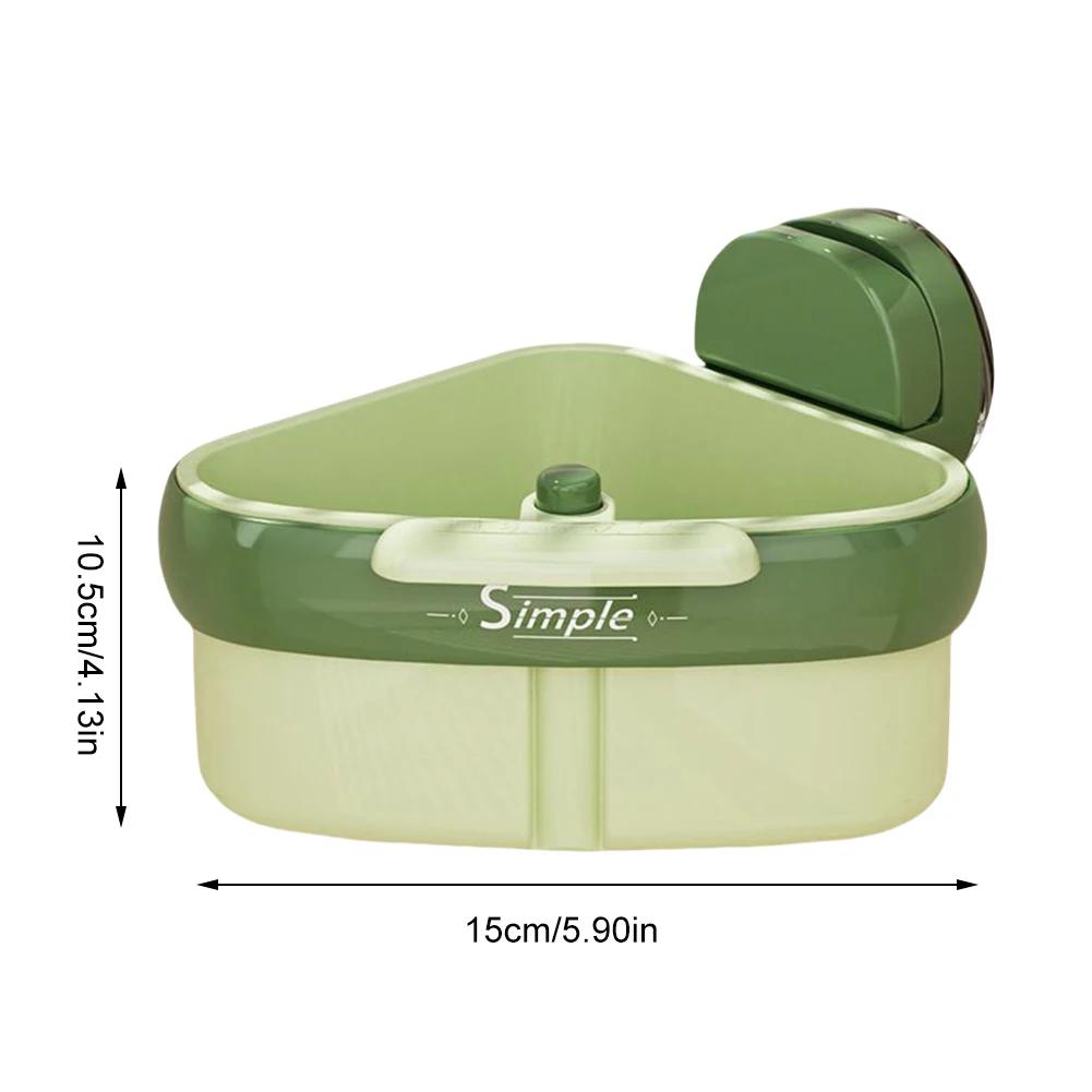 Triangle Suction Cup Sink Corner Rack w/ Drain Hole Detachable Corner Sink Strainer Kitchen Sink Food Waste Catcher Storage Rack