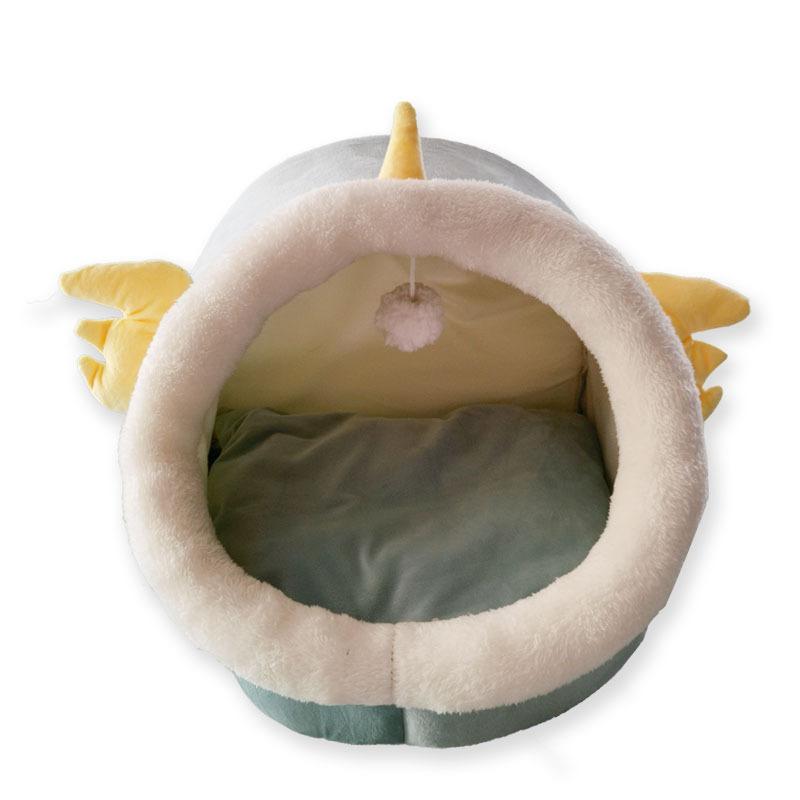 Herbst- und Winterkatzennest Cartoon Tiernest Hundehaus Halboffenes Haustiernest Hundehaus Warm Katze Jiji Katze Haustierbedarf