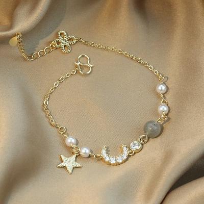 Crystalline Star Moon Charm Bracelets Bracelets Bangle Birthday For Women Gathering Gathering Jewelry Sl365Trendy Charm