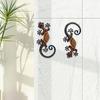 2 Pieces Gecko Wall Decor Sculpture Artwork Decorative Hanging Outdoor Decoration for