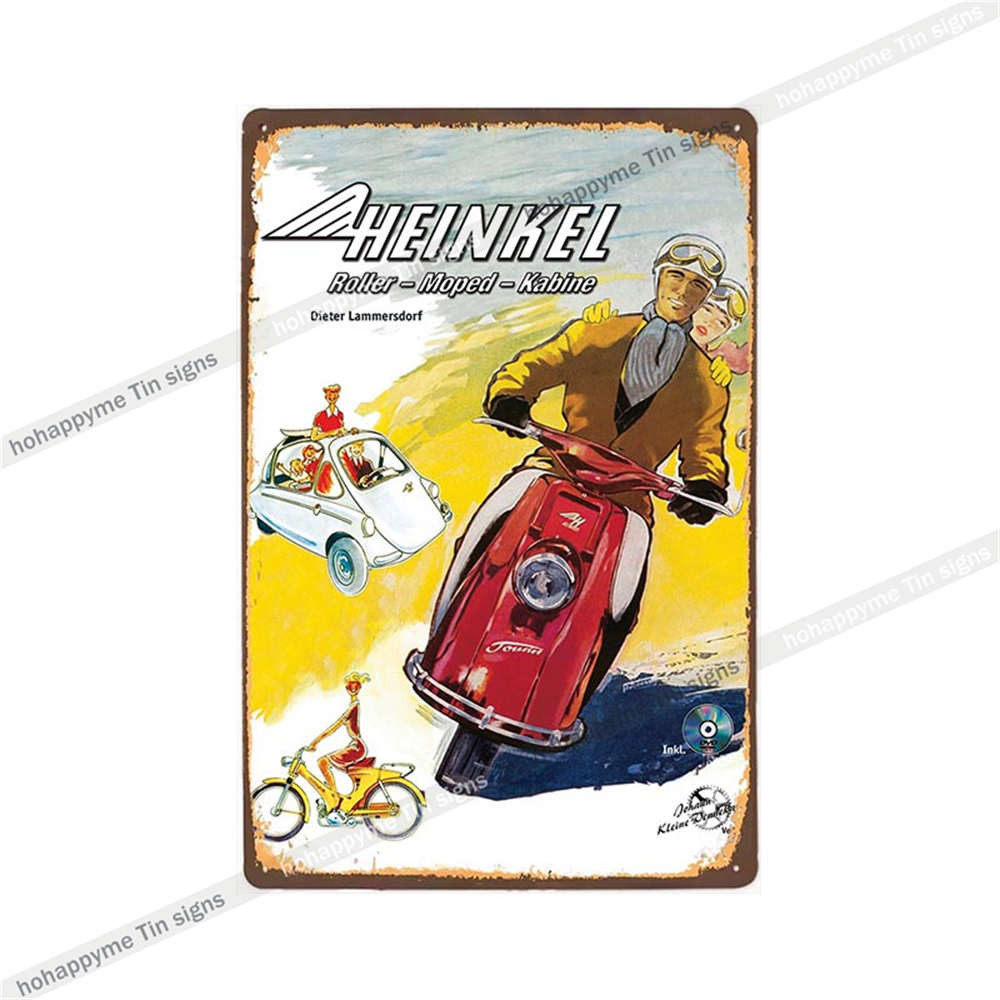 Lambretta Motor Vintage Metal Sign Plaque Decoration Motorcycle Garage Bar Wall Art Poster Plate Home Decor 20x30cm