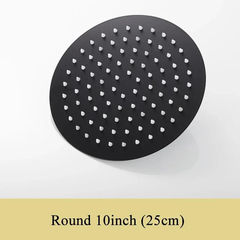 Indoor Bathroom Shower Head Square Round Ultra-thin Stainless Steel Bathroom Shower Head Bathroom Accessories