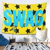 Wall Tapestry Star SWAG American Trendy and Cool Tapestry Yellow Blue Contrasting Pop Style Printed Print Tapestry