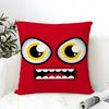 Pillow Case Cotton Linen Fabric Square Zipper Pillowcase Home Decorative Living Room Cartoon Expressions Of Angry Eyes 3